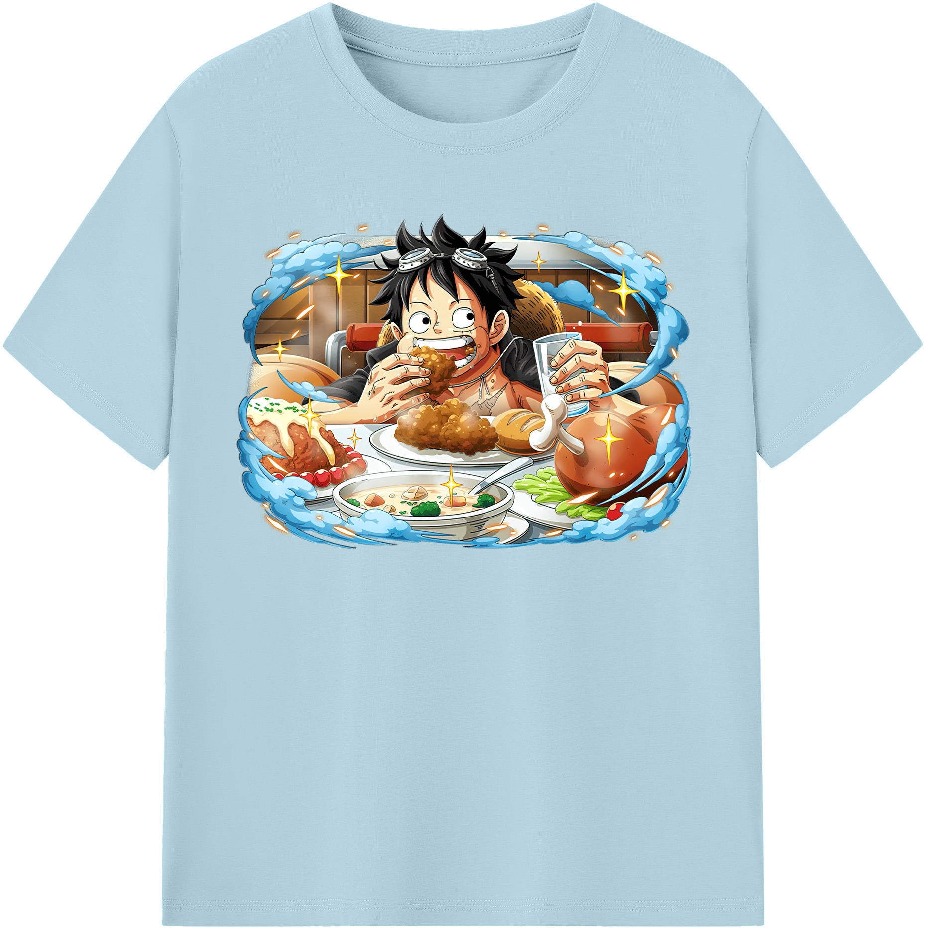 ワンピース モンキー・D・ルフィ ONE PIECE Monkey D. Luffy 綿100％半袖Tシャツ（フロントプリント）